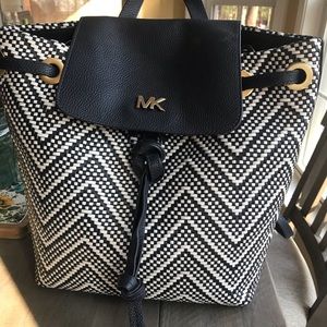 Michael Kors back pack- Navy/ White